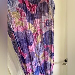 Floral Pink and Purple Summer or Spring Scarf